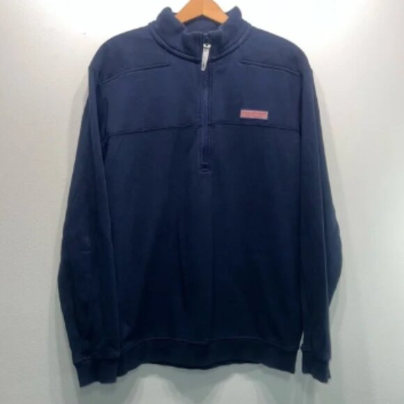 Vineyard Vines Cotton Garment Dyed Sweatshirt Long Sleeve 1/4 Zip Pullover M - Picture 1 of 9